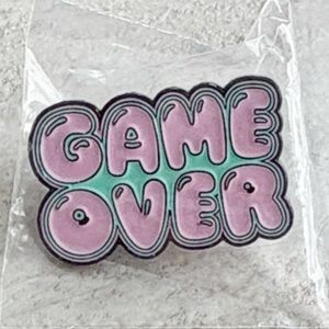 Game Over Enamel Pin - Purple and Green